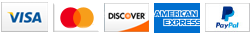 Visa, Master Card, Discover, American Express & PayPal